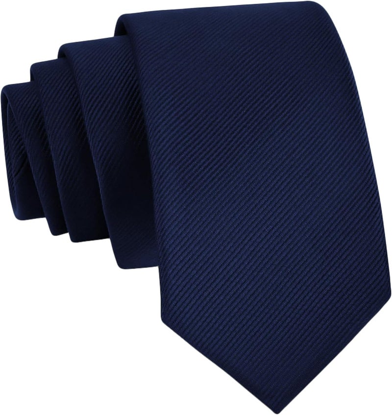 WOXVM Men's Ties Classic Solid Pure Color 3.15" (8CM) Mens Necktie, Premium Formal Black Ties For Men Business Wedding Party - Image 1